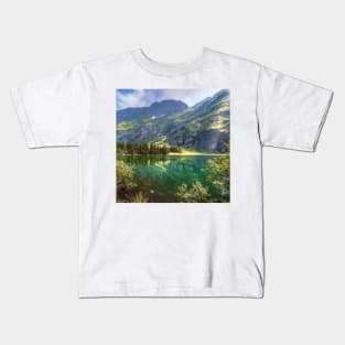 Mountain Print, Canadian Wall Art, Landscape Photography, Teal Decor, Mountain Lake Photography Kids T-Shirt